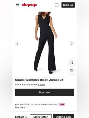 Spanx Perfect Black Jumpsuit Neck Red Zipper Size Women’s XL